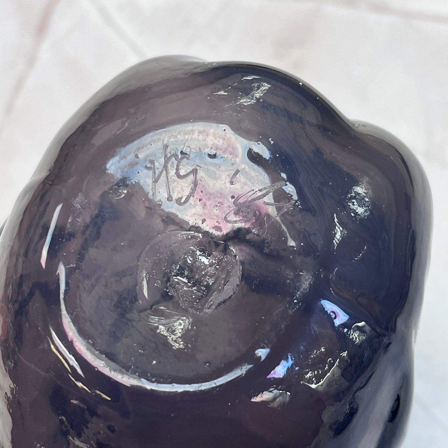 Oliver Doriss Hand Blown Glass Baby Head Cup, 1987