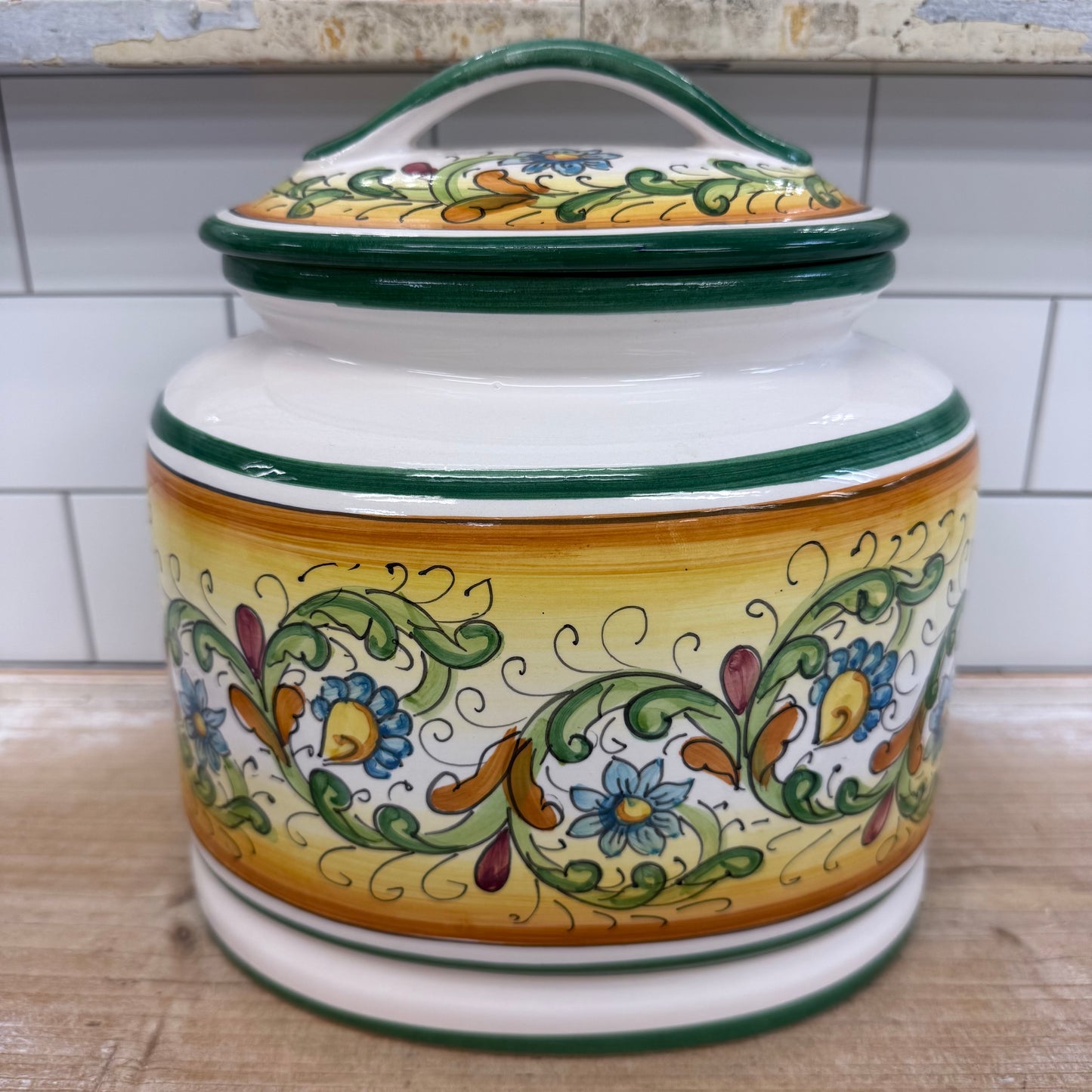 Ceramiche Casola Positano Italy Biscotti Cookie Jar