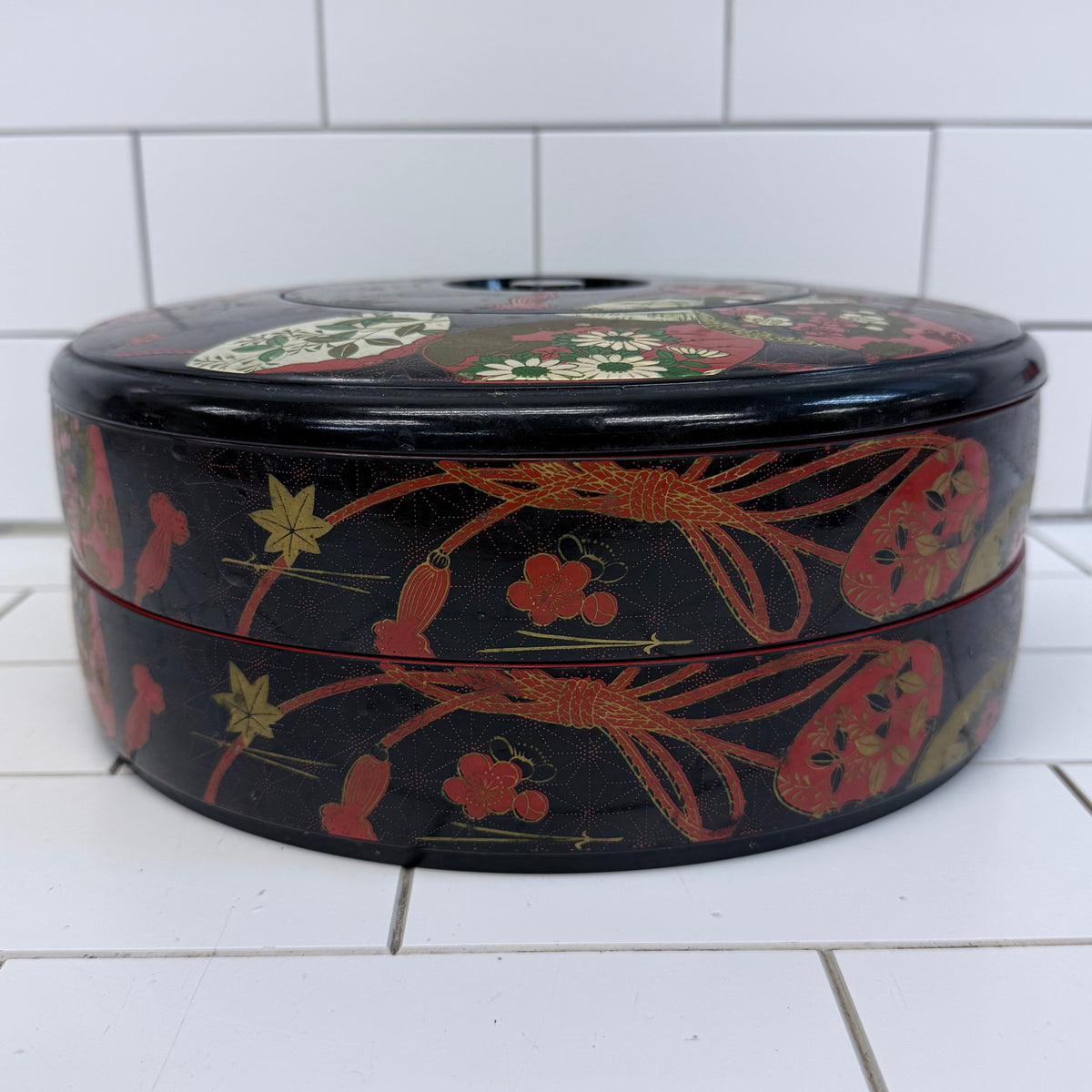 Japanese Lacquer-Style Stacking Serving Set Plates & Trays