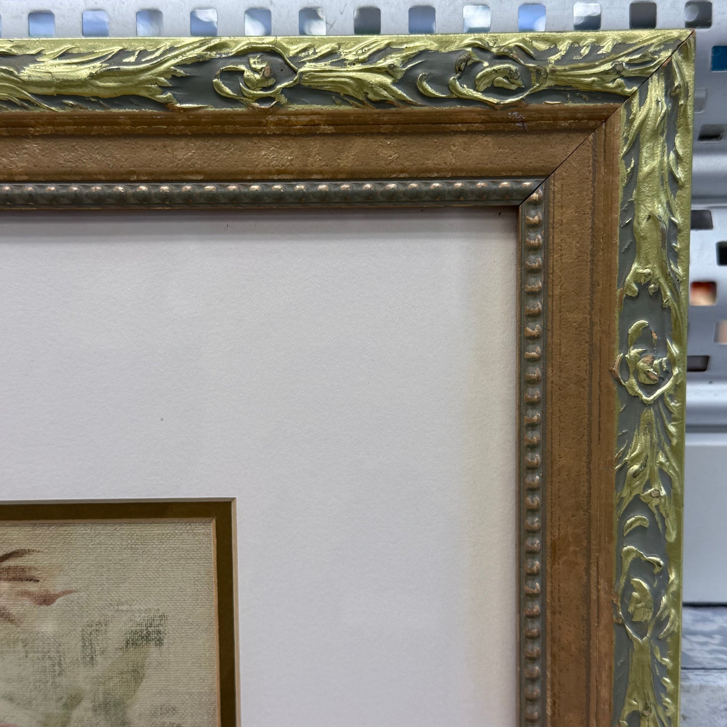 Cheri Blum Pink Rose Framed Floral Art Print 1990s