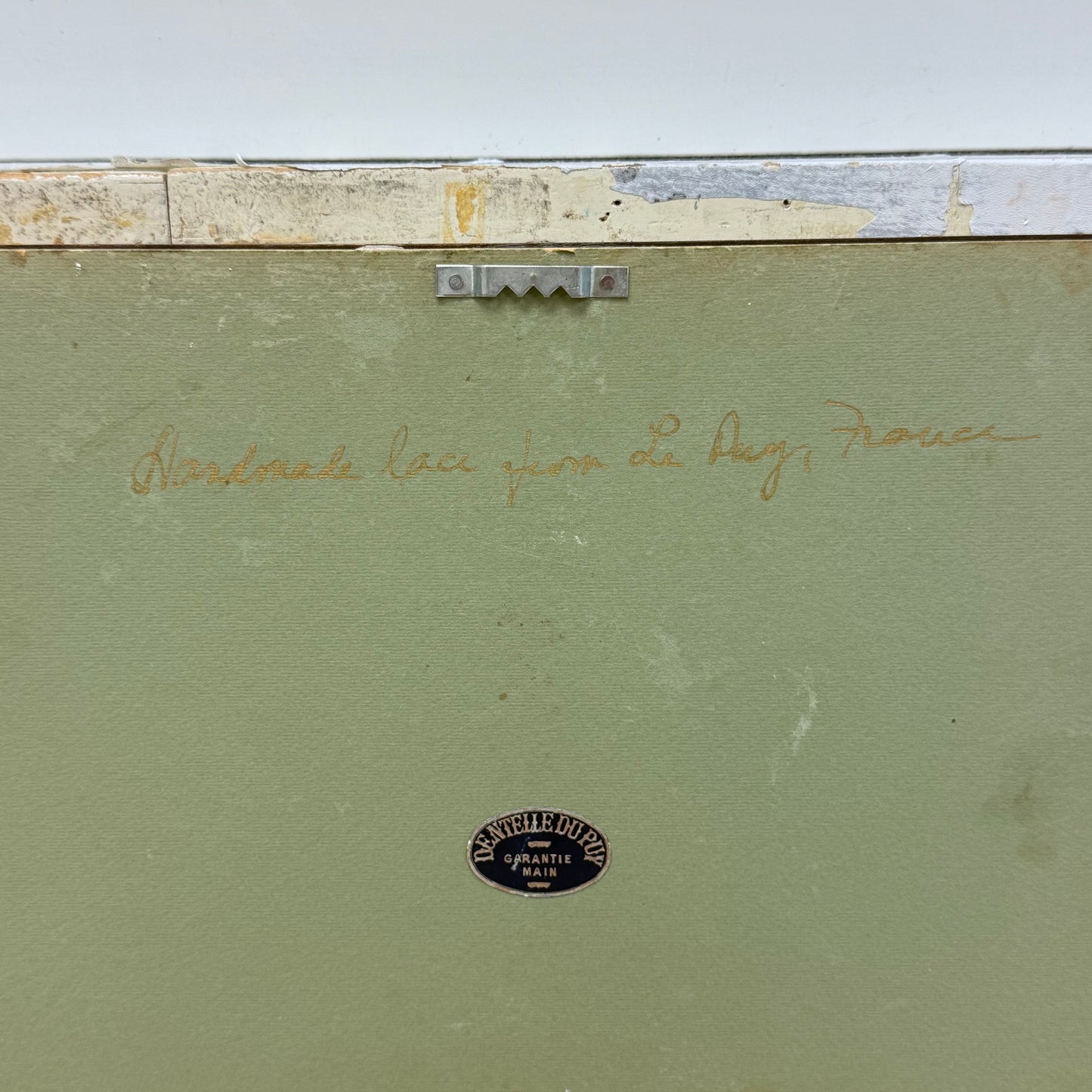 Framed French Lace Doily, Textile Art