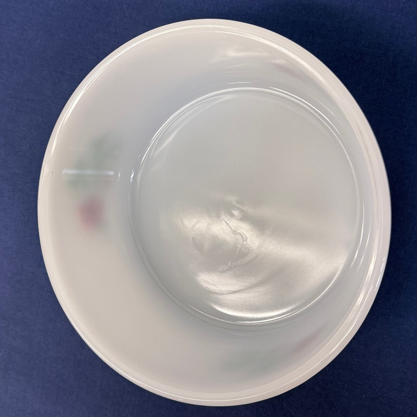 Arcopal France Rose Floral Milk Glass Serving Bowl 1970s