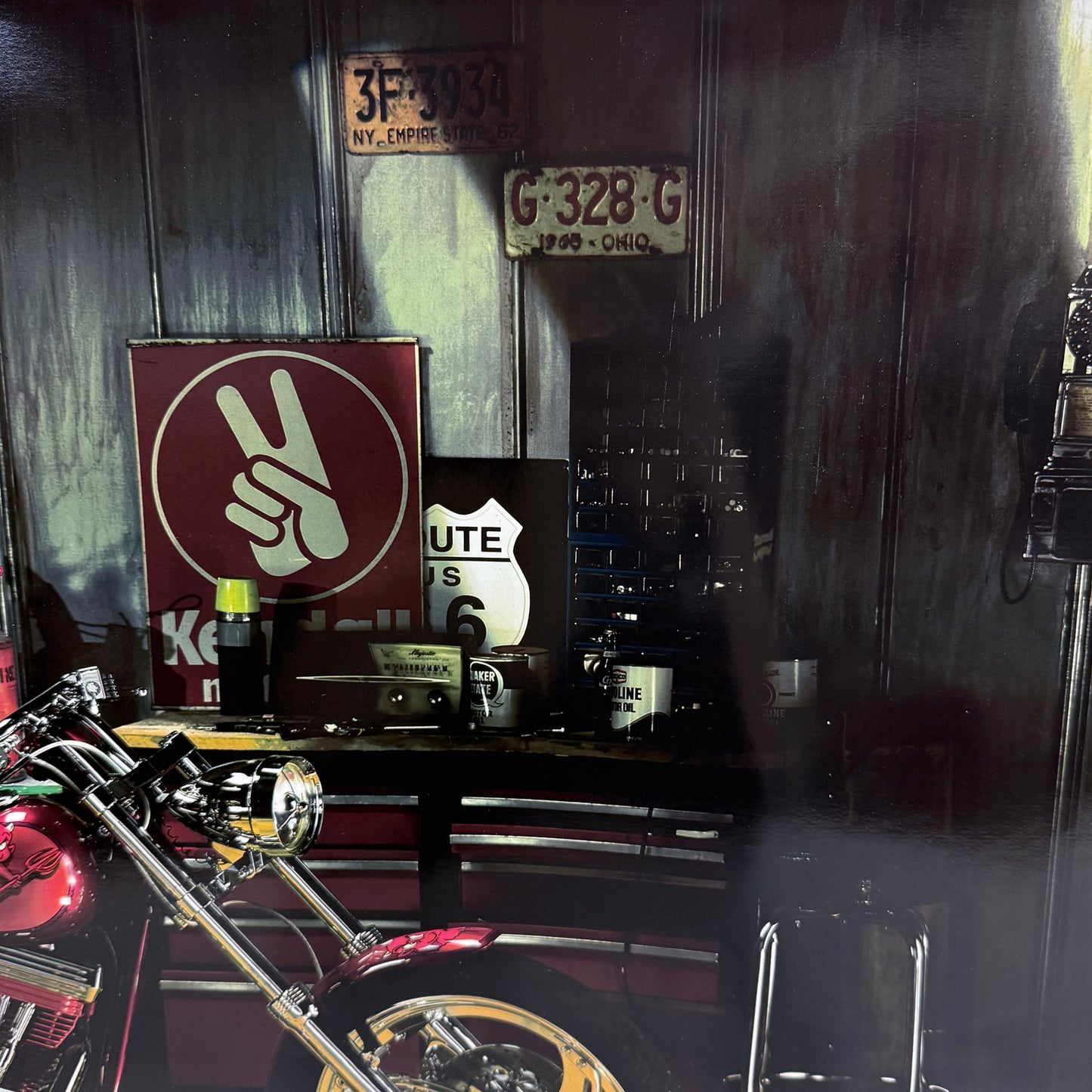 Harley-Davidson Wide Glide Motorcycle Garage Poster