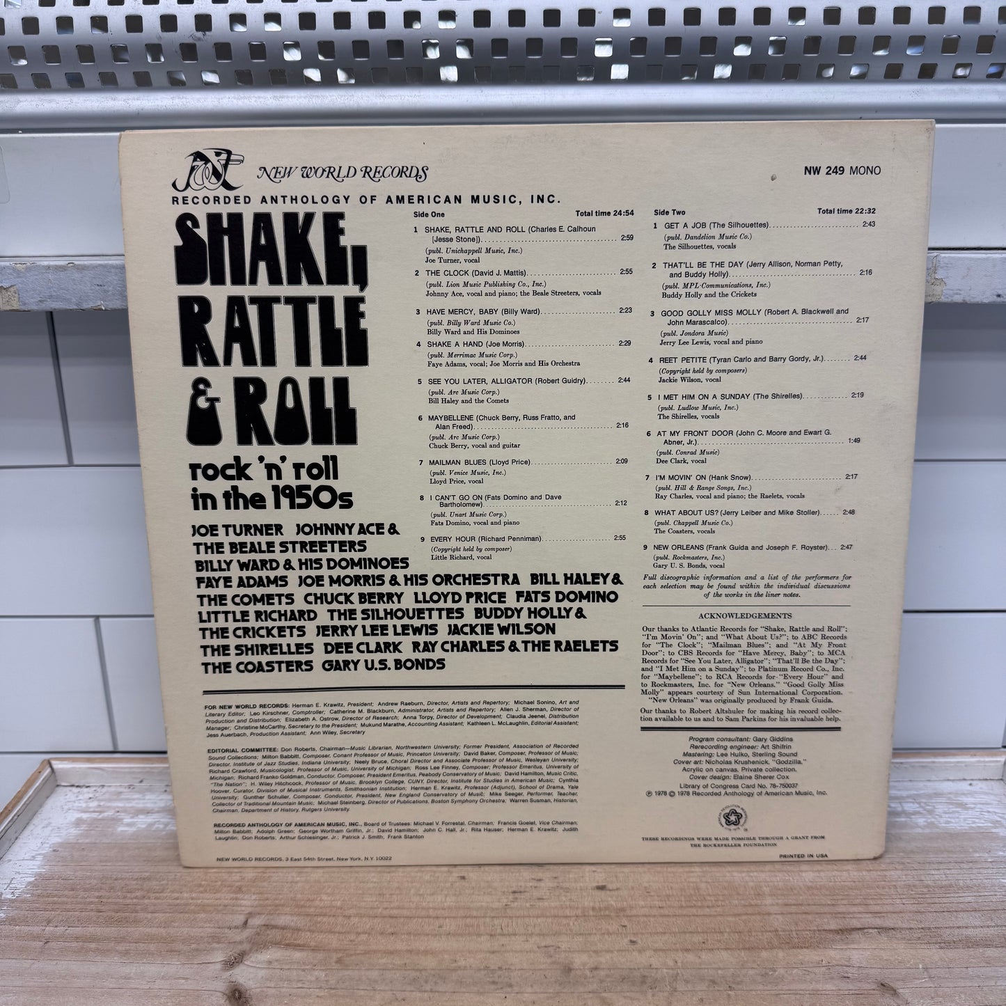 Shake, Rattle & Roll Rock ‘n’ Roll in the 1950s Vinyl Record 1978