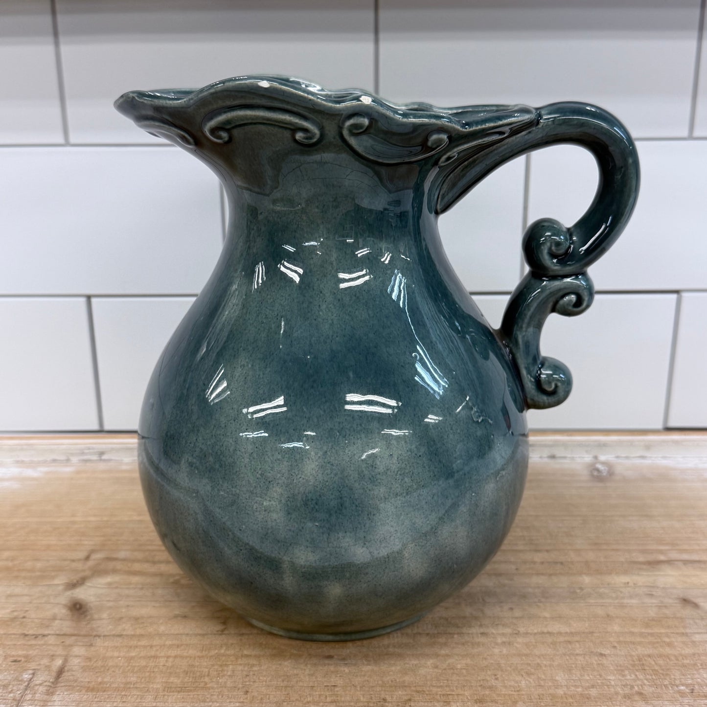 Duncan Enterprises Ceramic Pitcher and Basin Set Signed 1984 USA