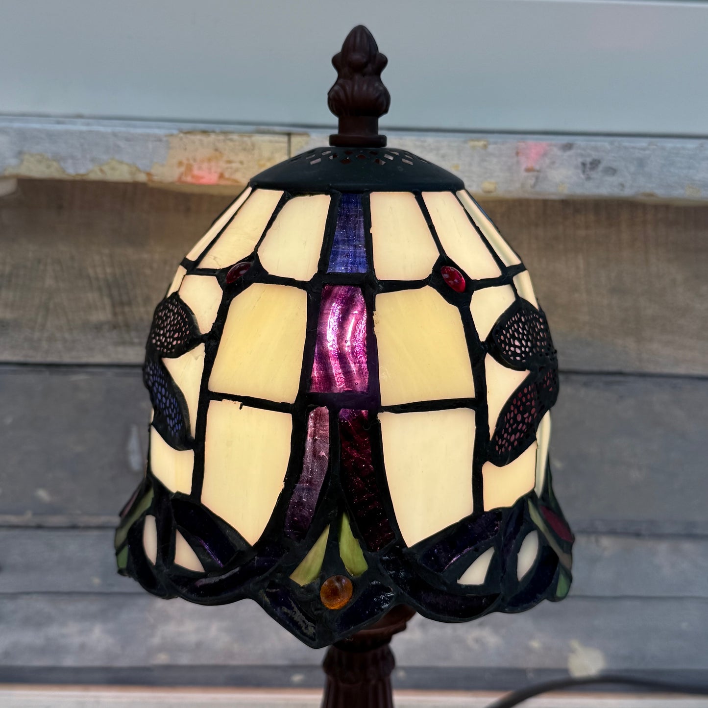 Dragonfly Tiffany Style Stained Glass Accent Lamp