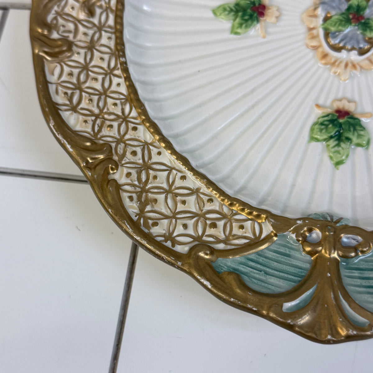 Fitz and Floyd Florentine Christmas Canapé Plates Set of 2