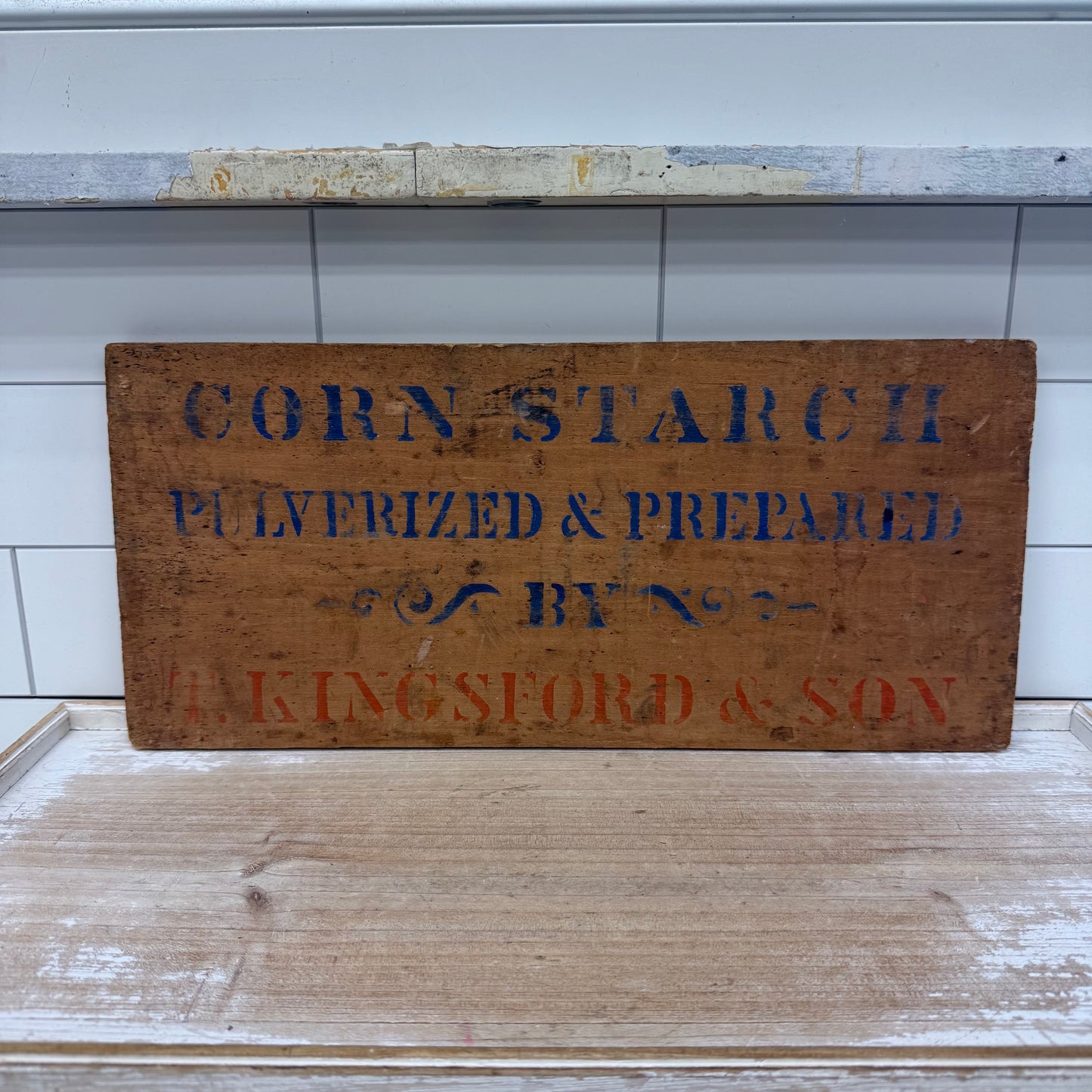 T. Kingsford & Son Plaque Corn Starch Promotional, Wood