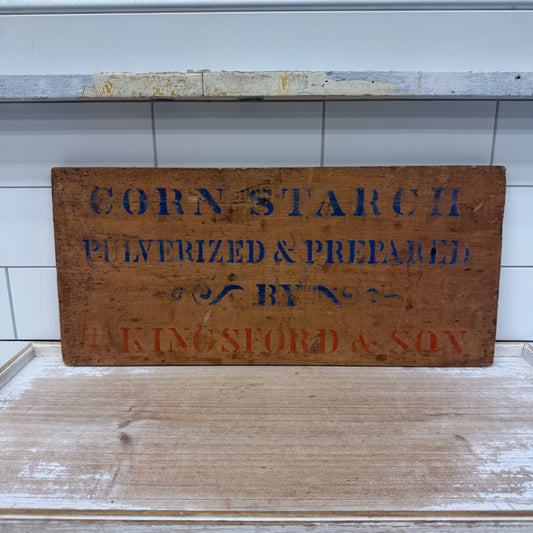 T. Kingsford & Son Plaque Corn Starch Promotional, Wood
