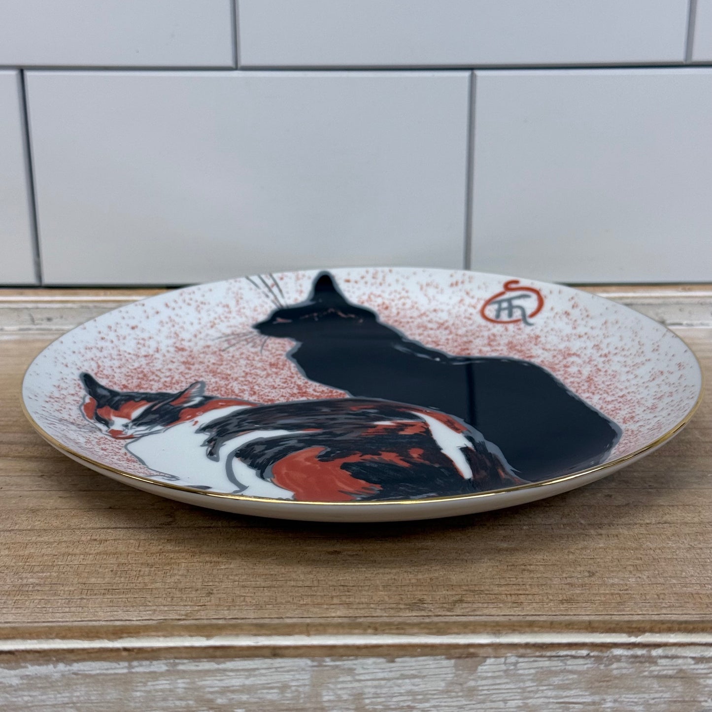 Steinlen Two Cats Plate MFA Boston Porcelain