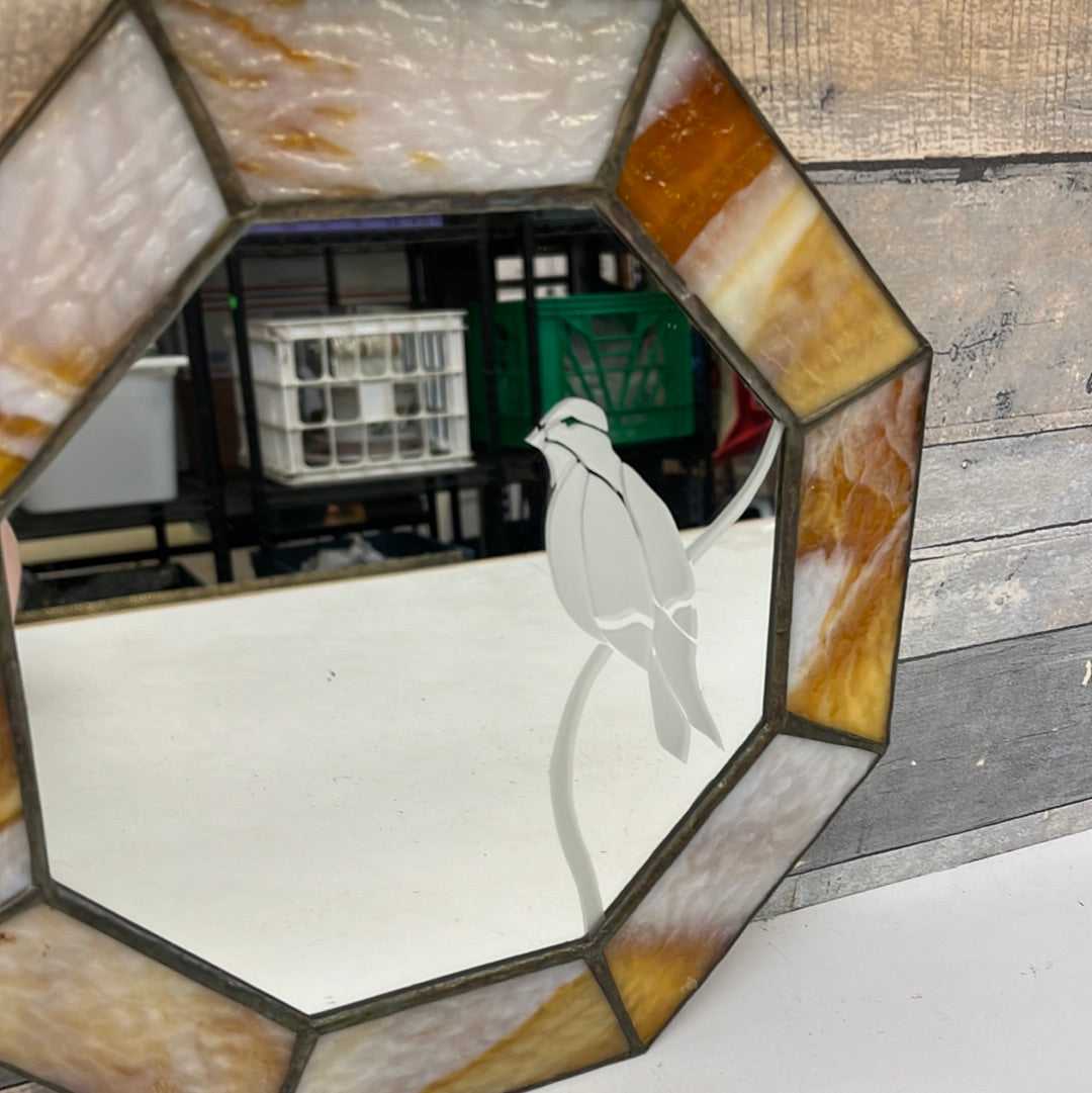 Decorative Slag Glass Wall Mirror