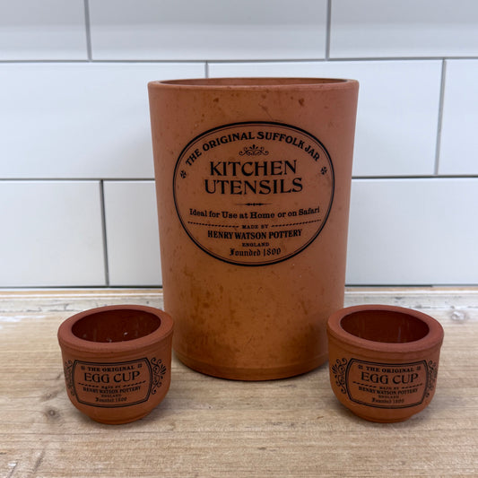 Henry Watson Pottery Original Suffolk Jar & Egg Cup Set