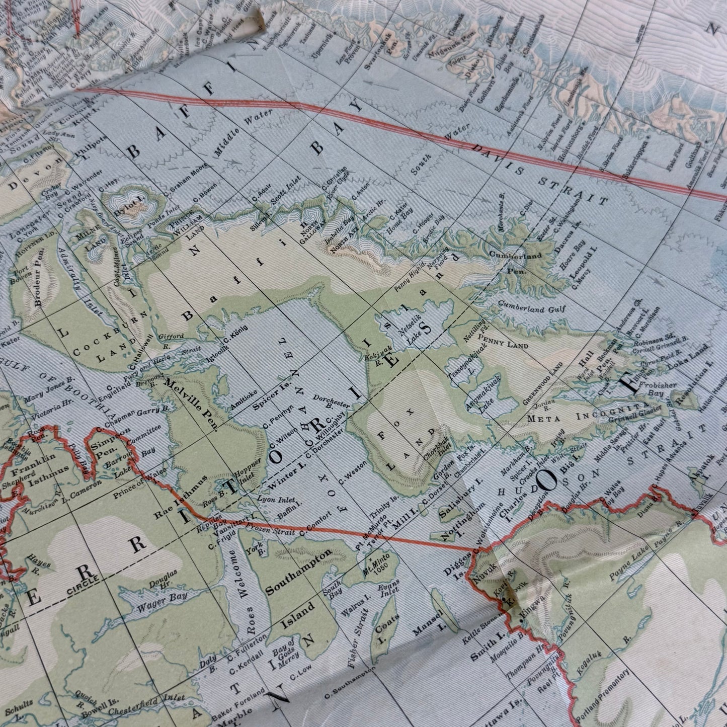 National Geographic North America Antique Folding Map 1924