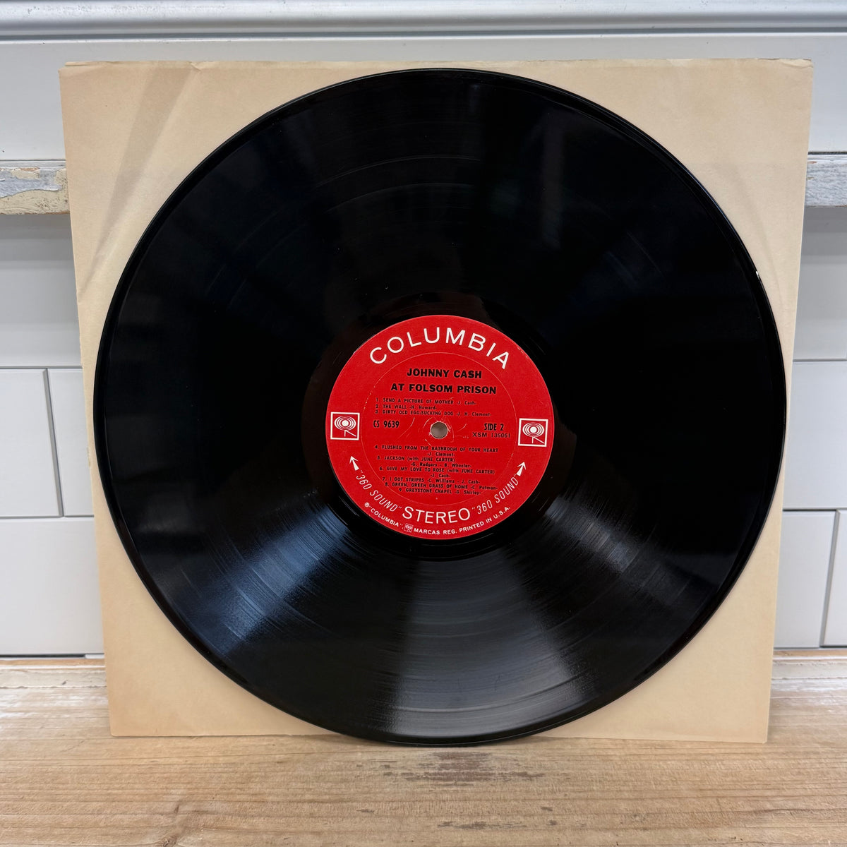 Johnny Cash At Folsom Prison Vinyl LP 1968 -- CS 9639