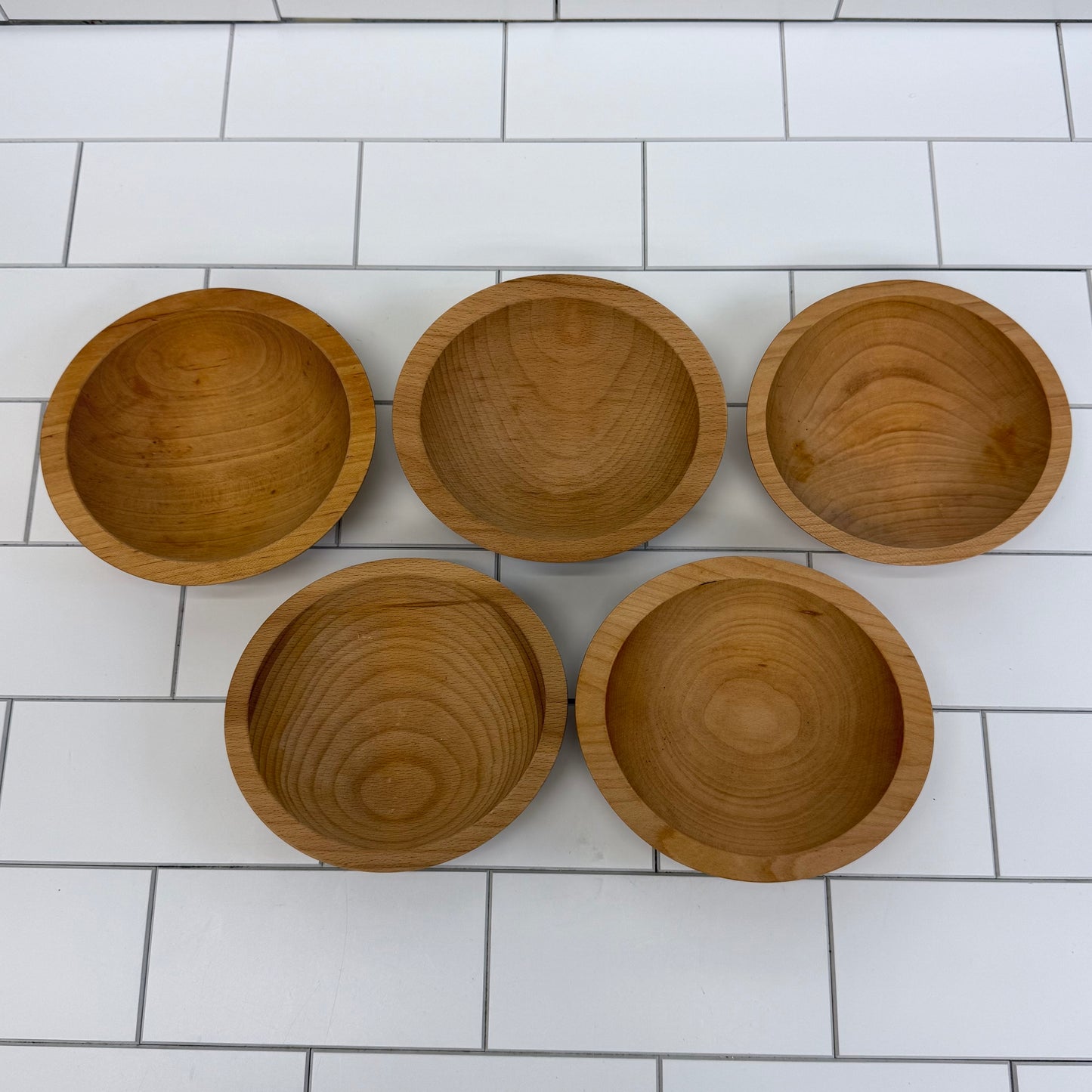 The Bowl Mill Bowls, Set of 7 Handmade Wood