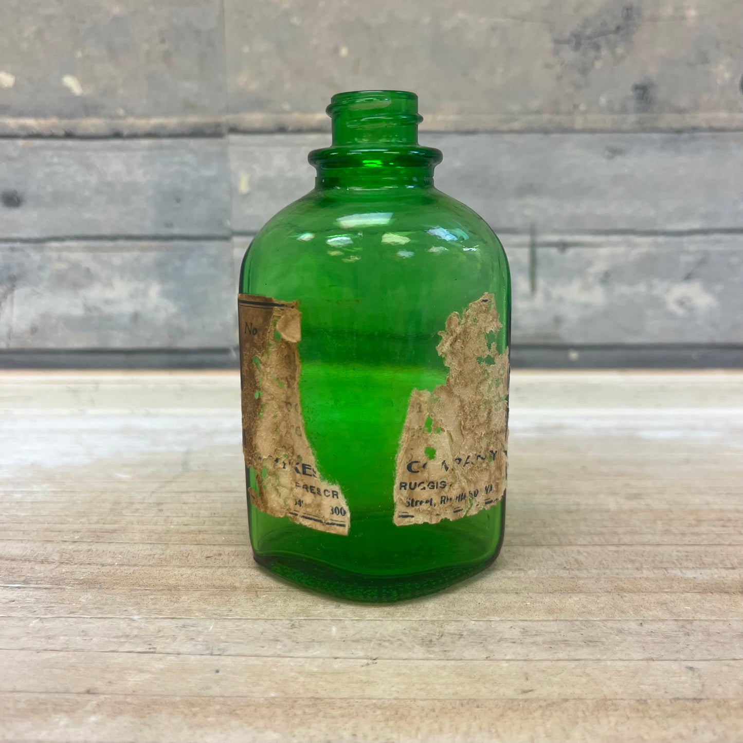 Green Glass Bottles, Lot of 4