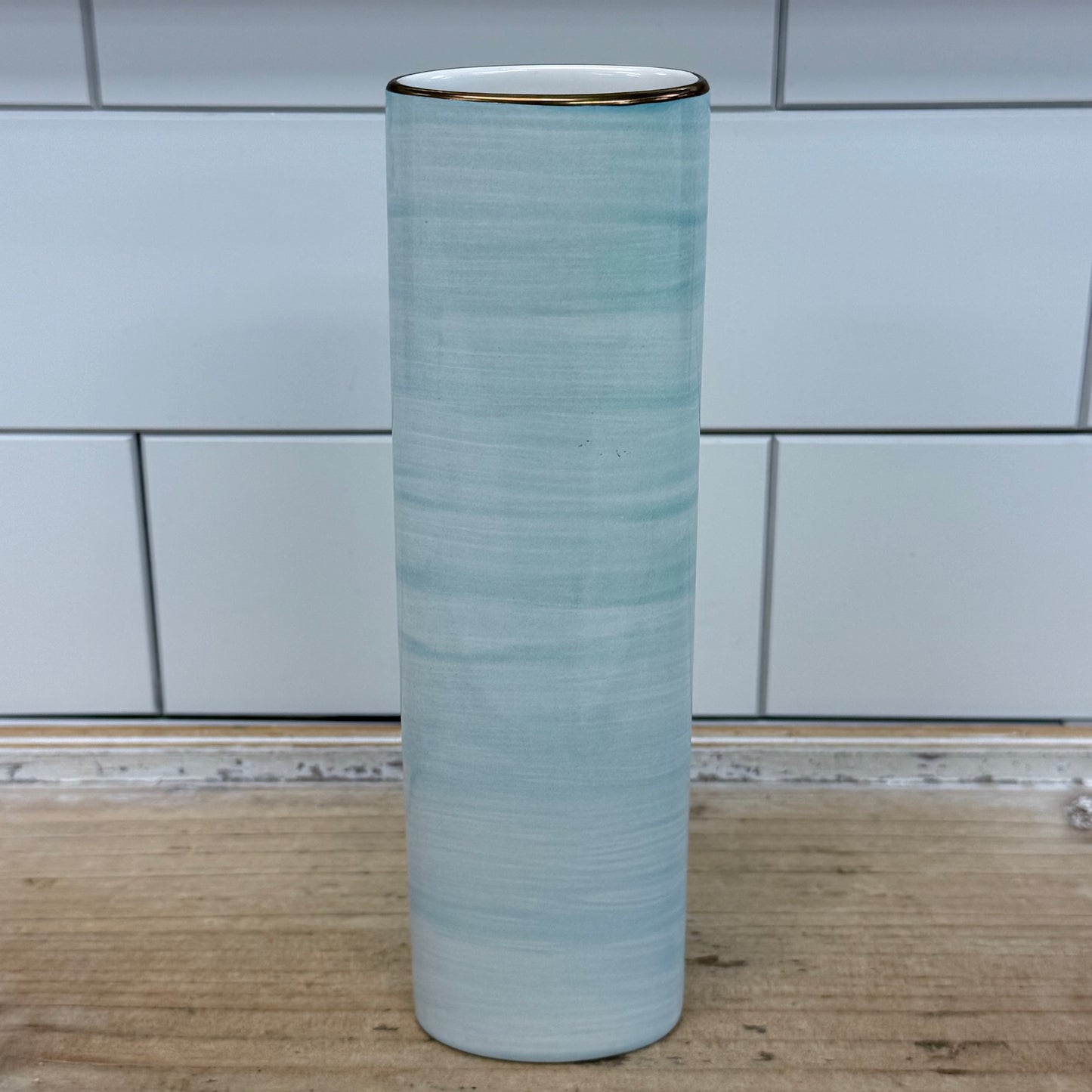 Kate Spade Lenox Charles Lane Porcelain Bud Vase Gold Trim