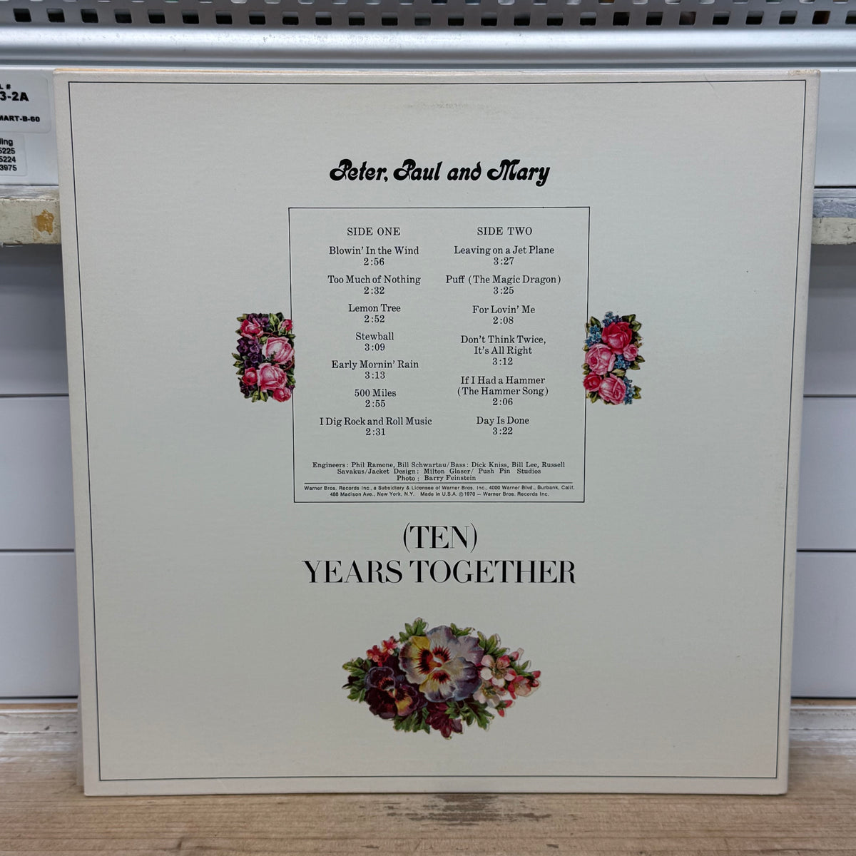 The Best of Peter, Paul & Mary (Ten) Vinyl Record, 1970 - BSK 3105