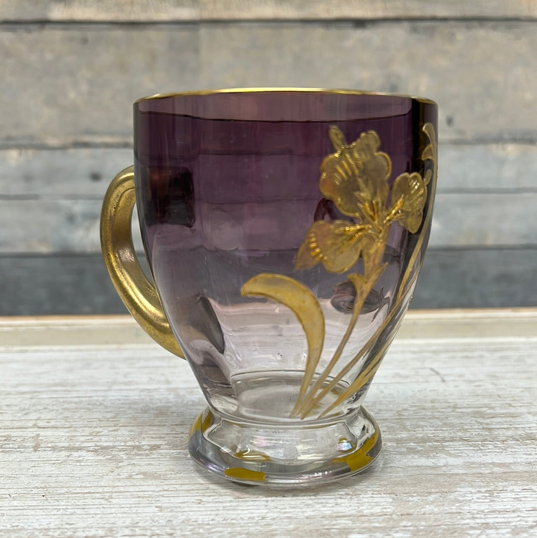 Vintage Gold Scrolled Glass Teacups