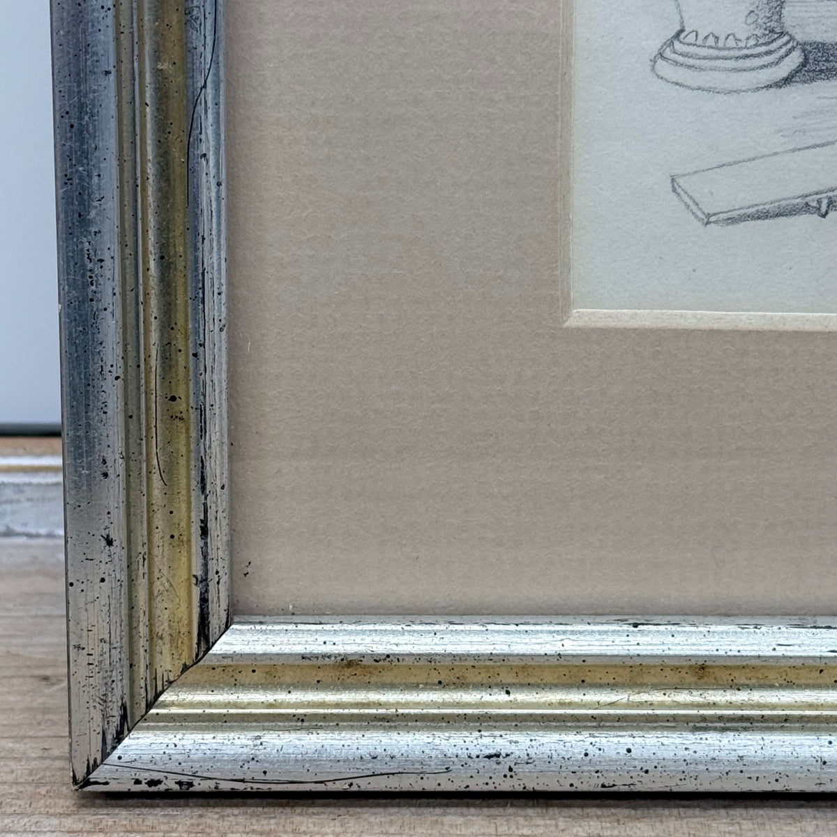 Martha E. Plummer Original Pencil Drawing & Penmanship Antique