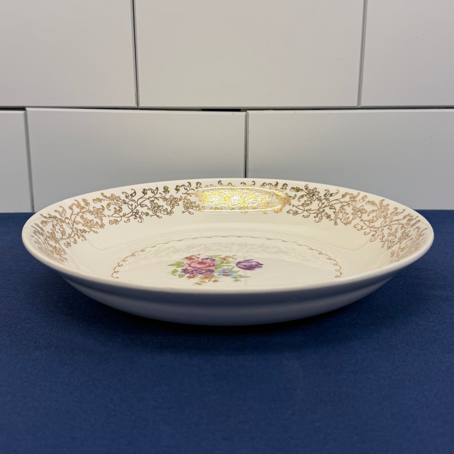 Stetson Soup Bowls Set 22K Gold Floral China