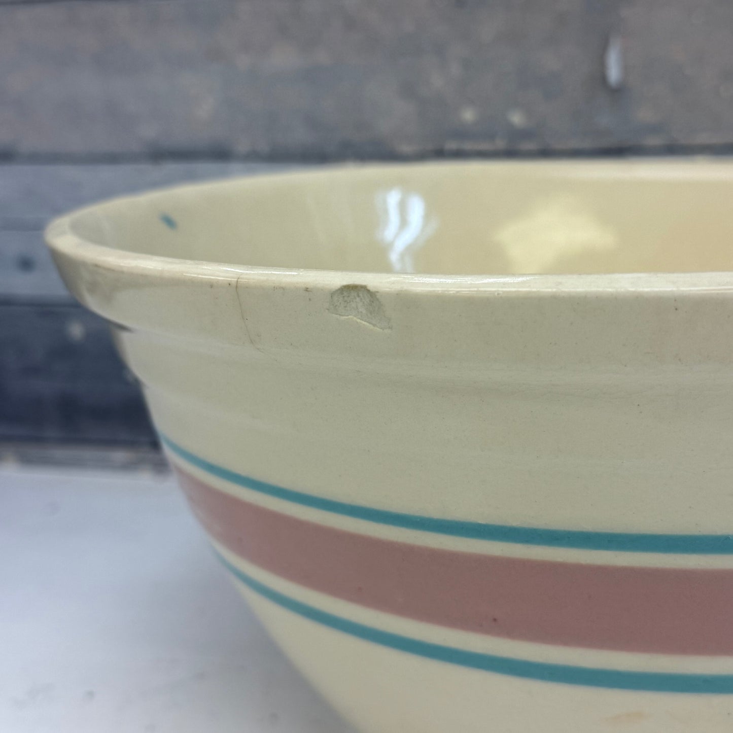 McCoy Pottery Striped Mixing Bowl Size 12
