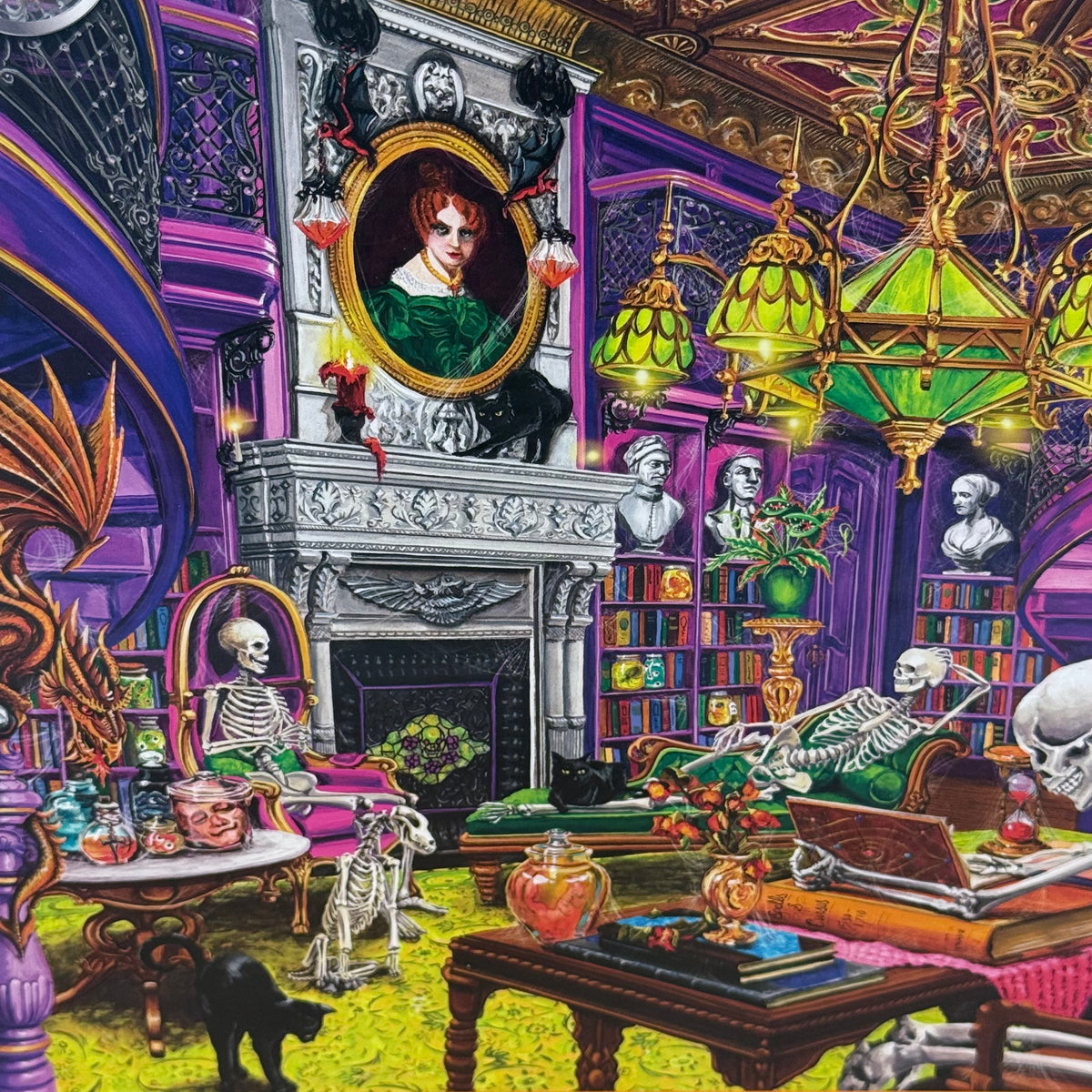 White Mountain Halloween 1000 Piece Puzzles Set of 2 With Posters