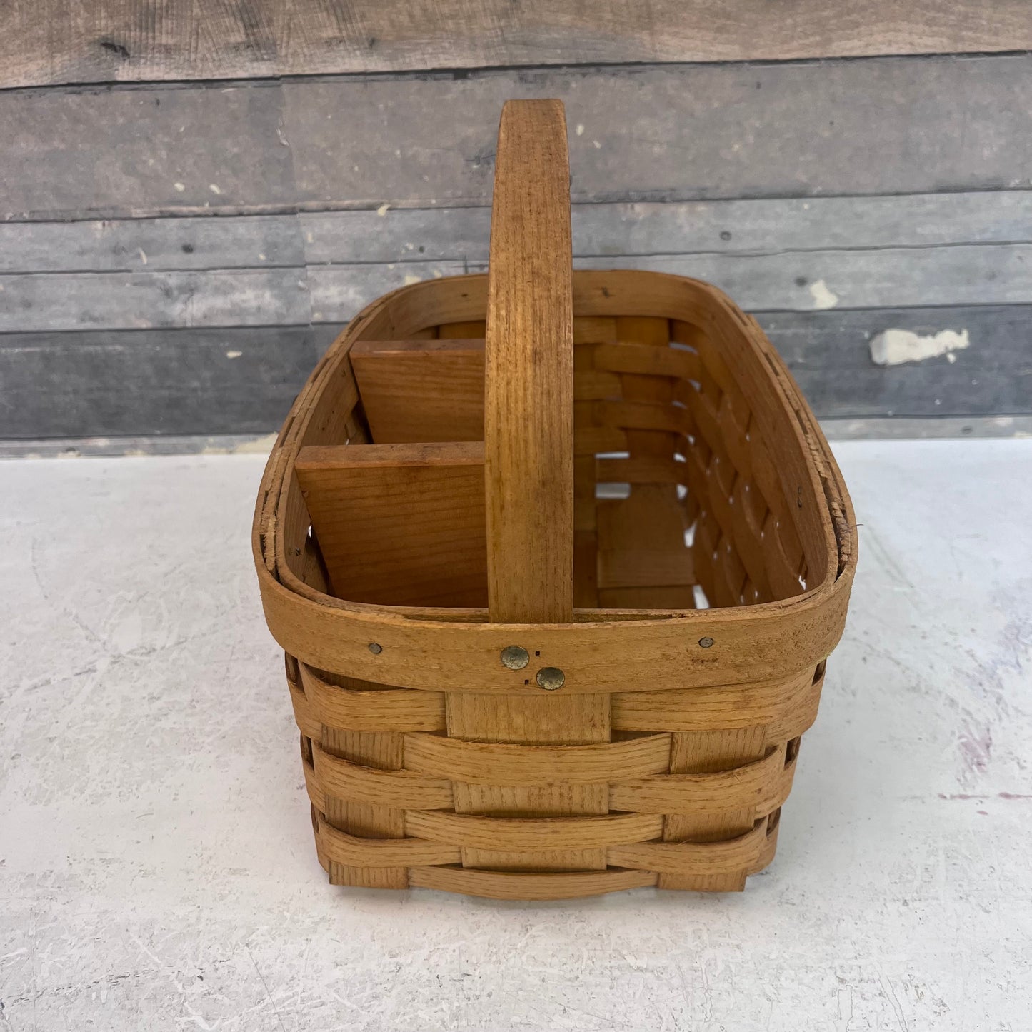 Peterboro Basket Co. Divided Handled Basket