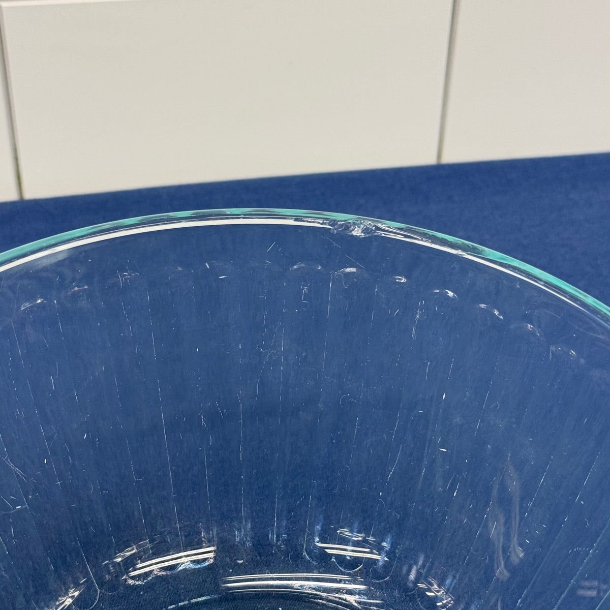 Pyrex Aqua Ribbed Mixing Bowls Set of 4 Vintage 1990s