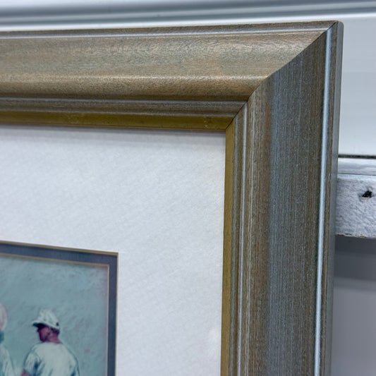 Barbara Pappendick Beach Walkers Framed Art Print, Signed 1994