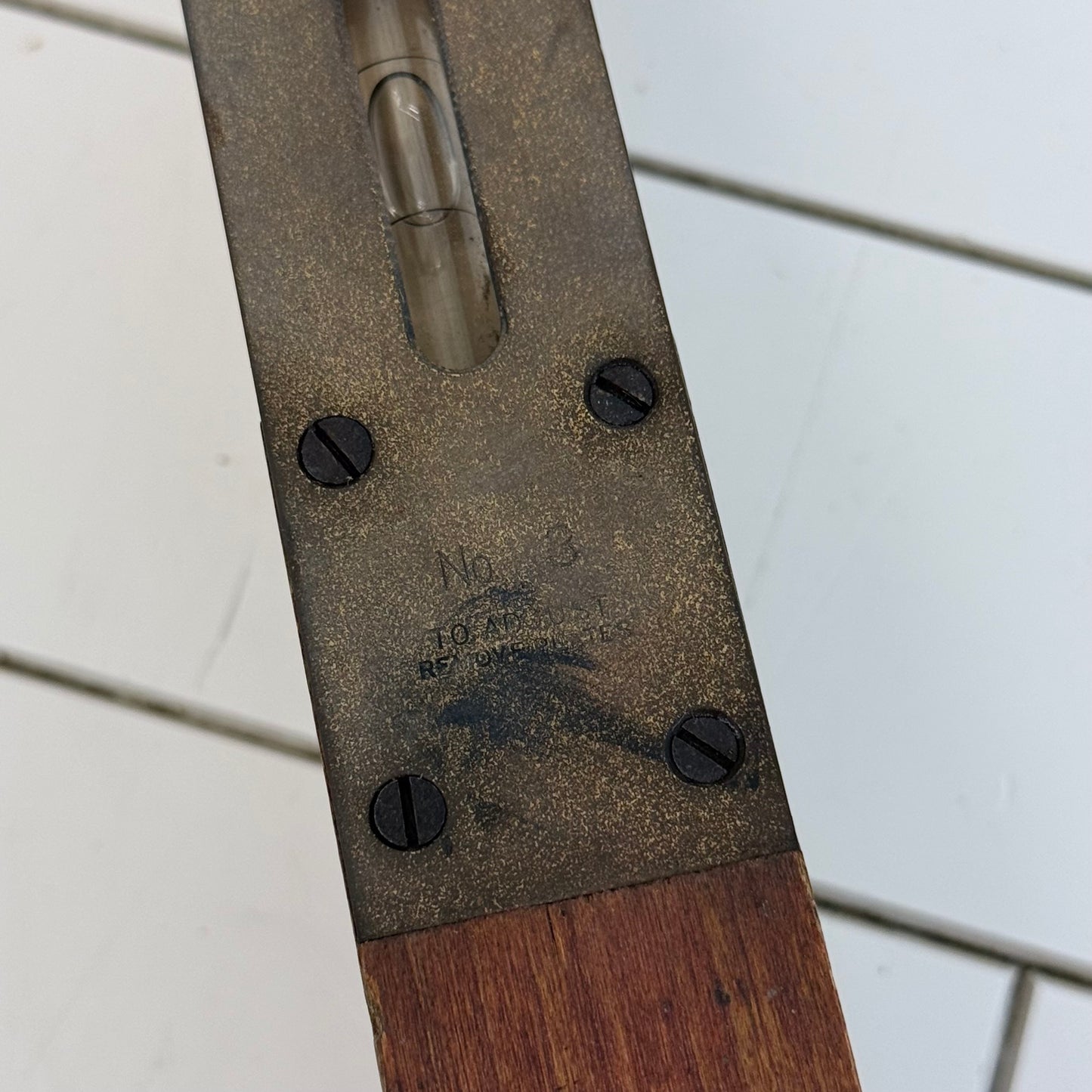 Stanley No. 3 Adjustable Cherry Wood Brass Level 30” 1920s-1930s