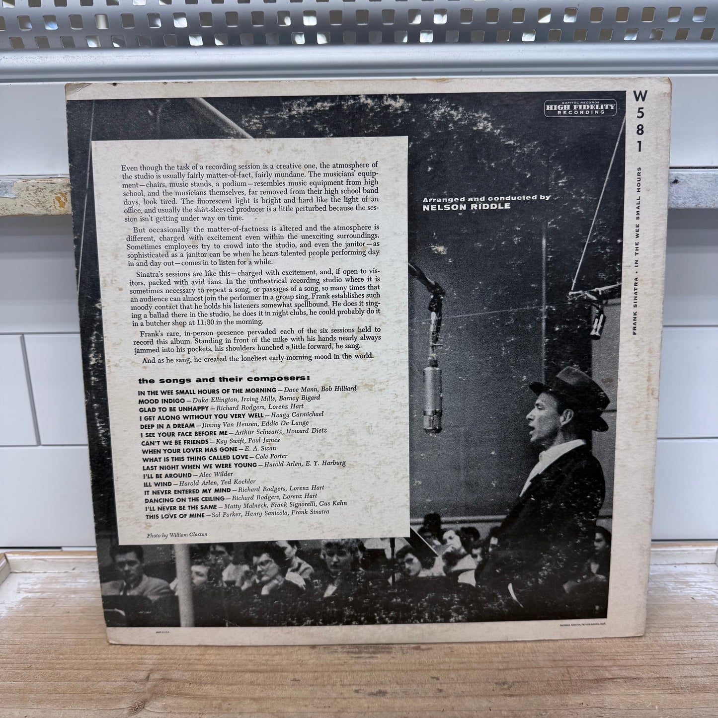 Frank Sinatra In the Wee Small Hours Vinyl LP Capitol #W-581 1955