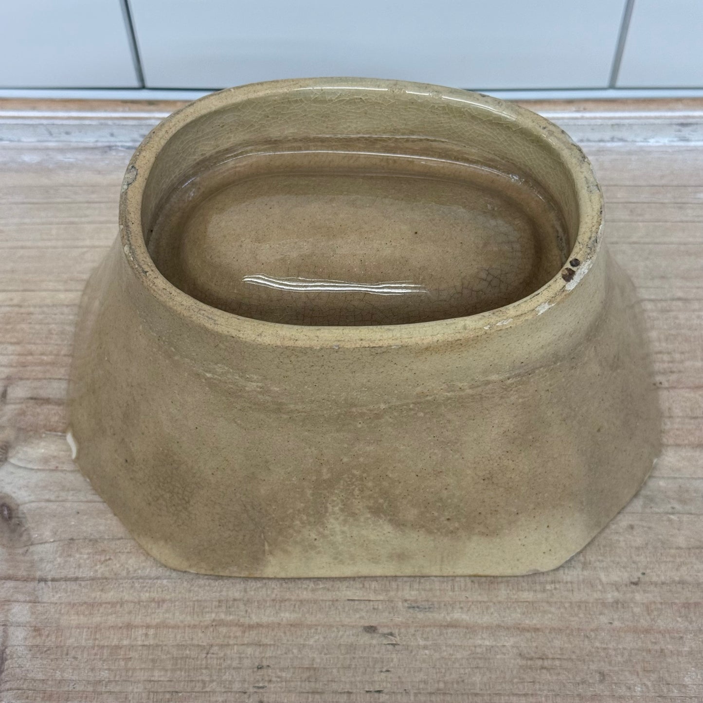 Yellow Ware Ear of Corn Food Mold Stoneware Dish Antique c. 1910s