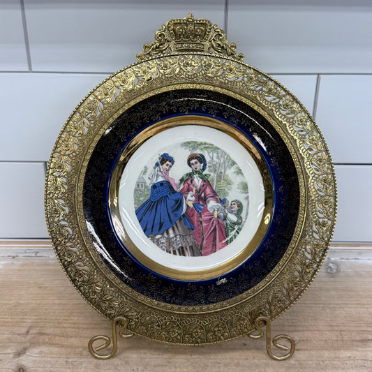 Salem China Victorian Plate Crown Wall Frame 1940s