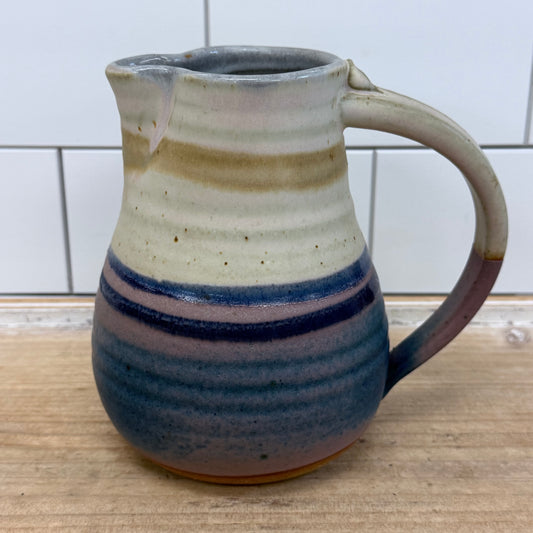 Holloman Signed Studio Pottery Stoneware Pitcher 1980s