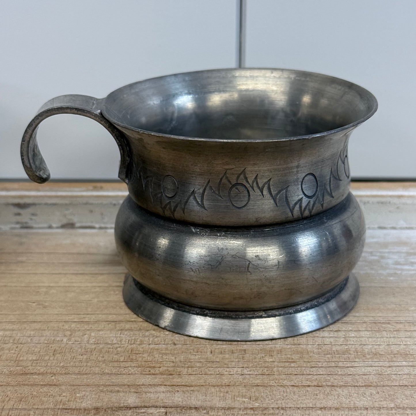 Trond Tinn Norway Pewter Punch Bowl & 8 Cups Set 1971