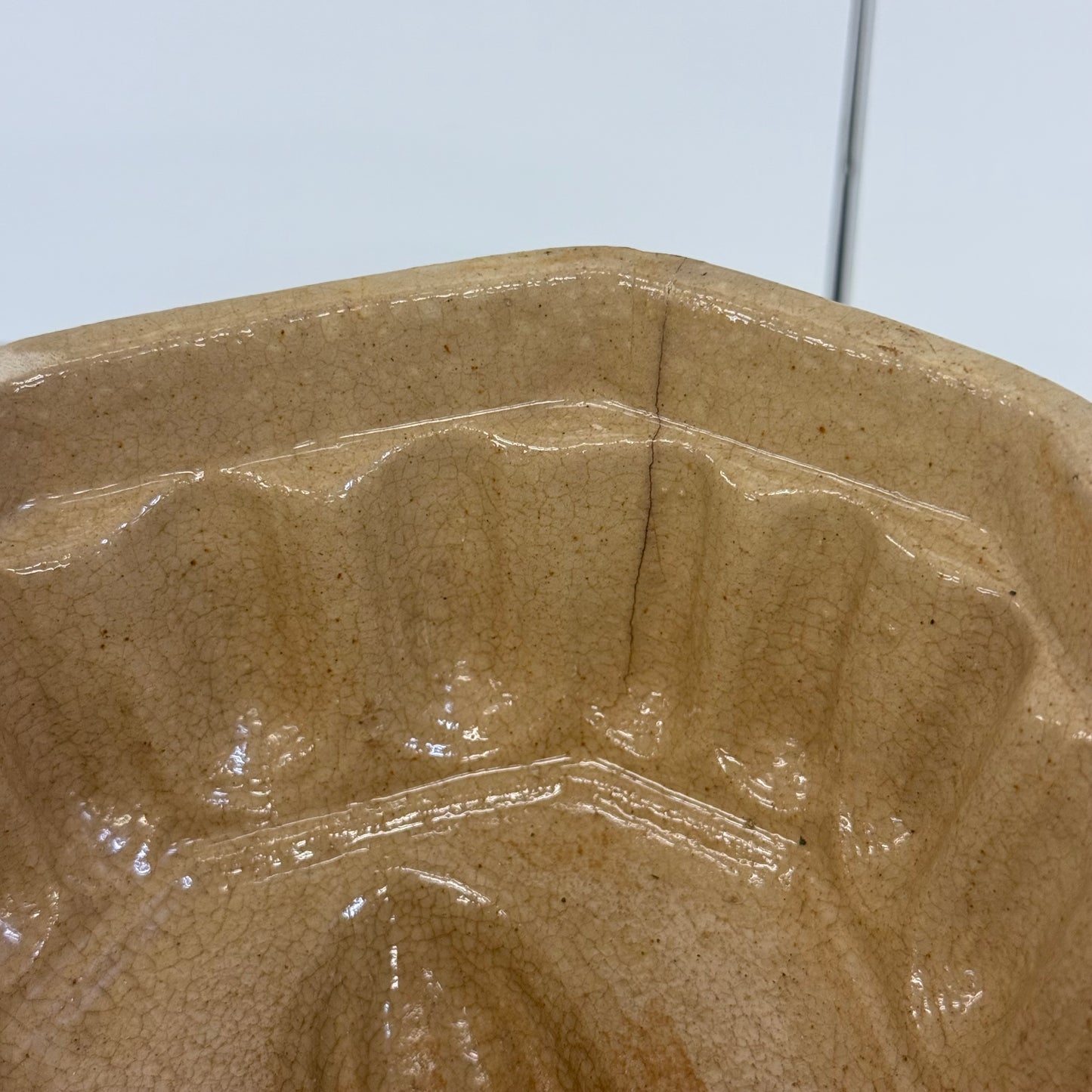 Yellow Ware Ear of Corn Food Mold Stoneware Dish Antique c. 1910s