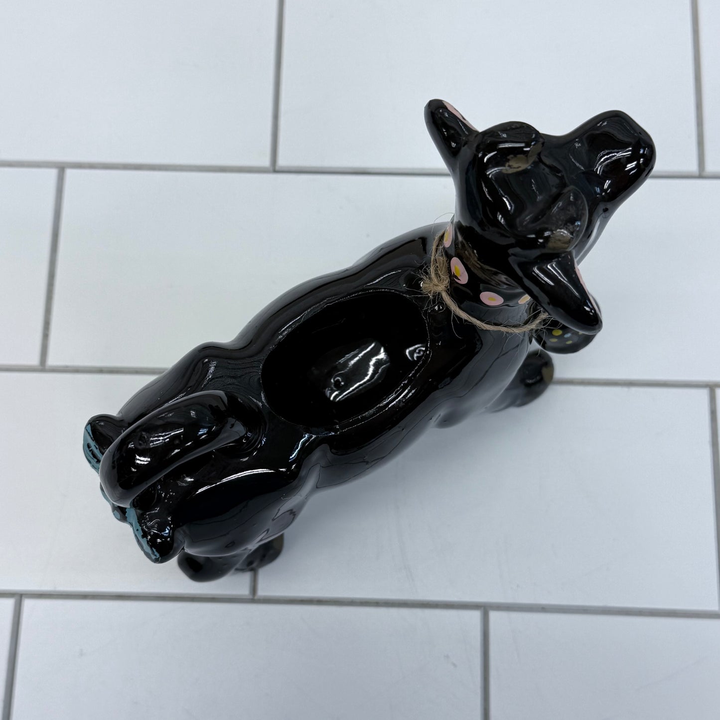 Cow with Bell Redware Pottery Creamer Pitcher
