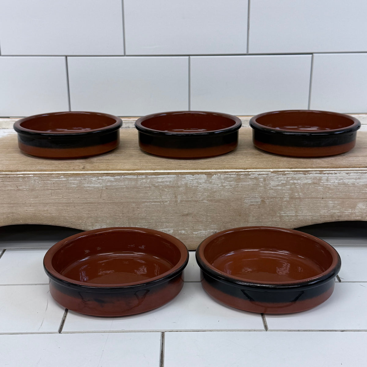 Cermer Spain Terracotta Tapas Dishes Set of 5 Ceramic Bowls