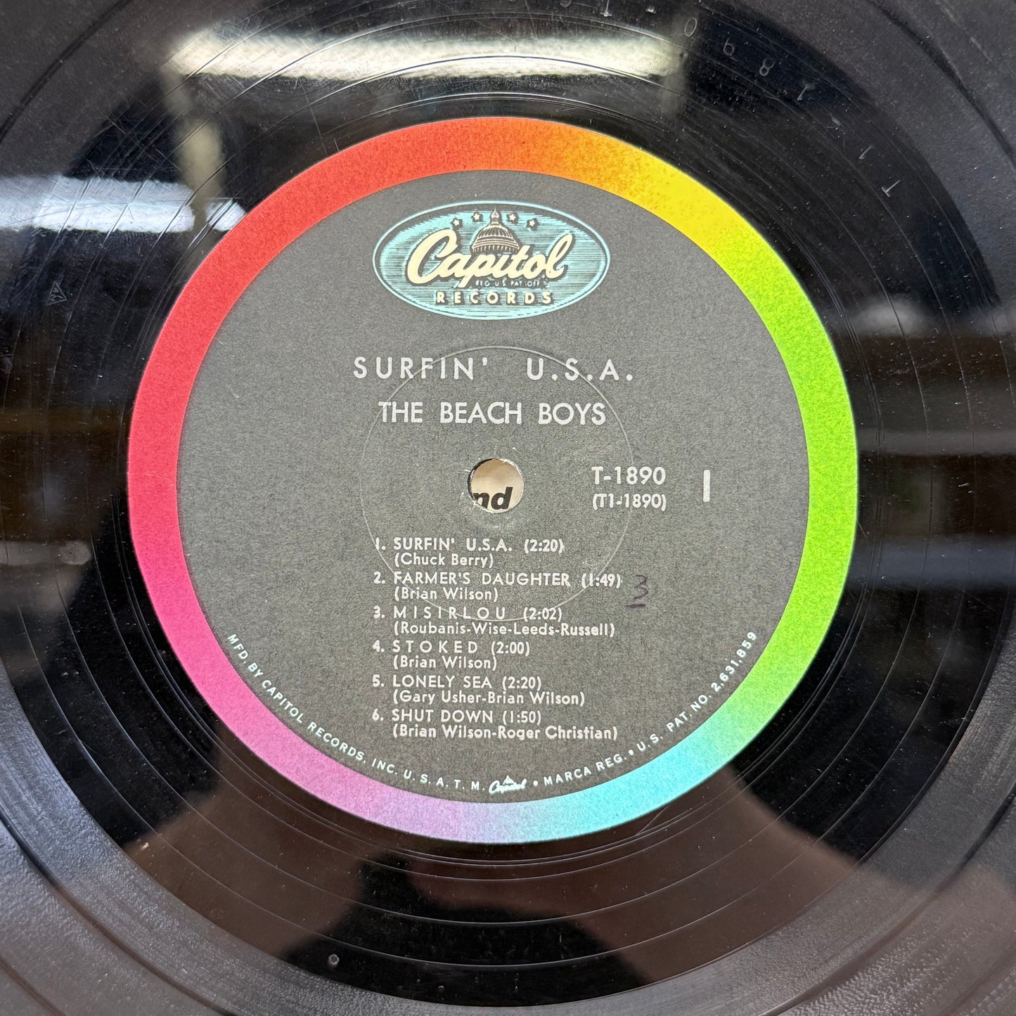The Beach Boys Surfin' U.S.A. Vinyl Record LP 1963 #T-1890