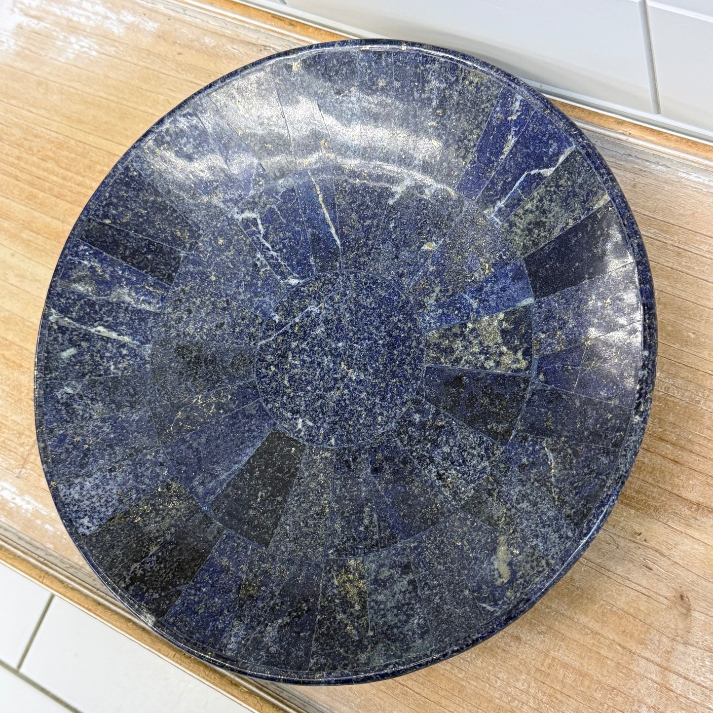 Lapis Lazuli Stone Bowl Blue Pedestal Dish