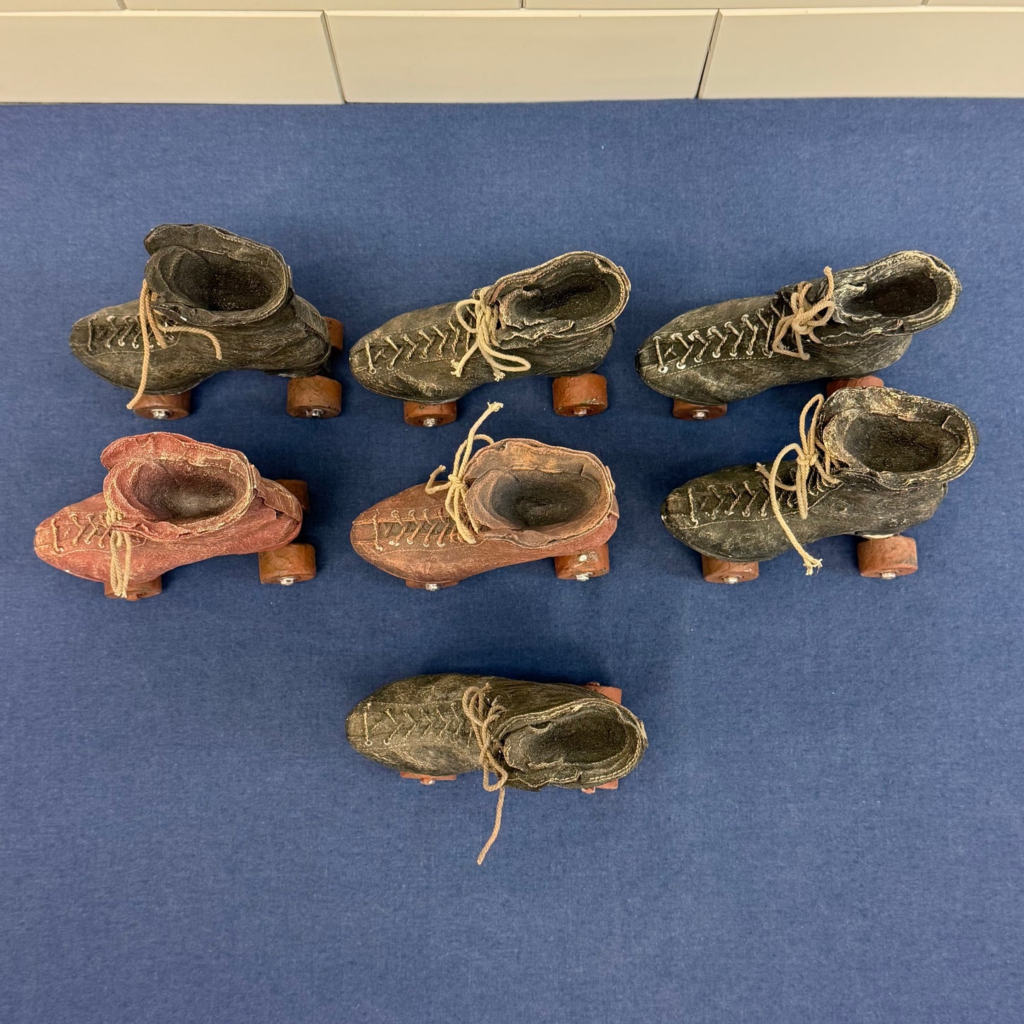 Vintage Roller Skate Figurines Set of 7 Resin Retro Rink Decor