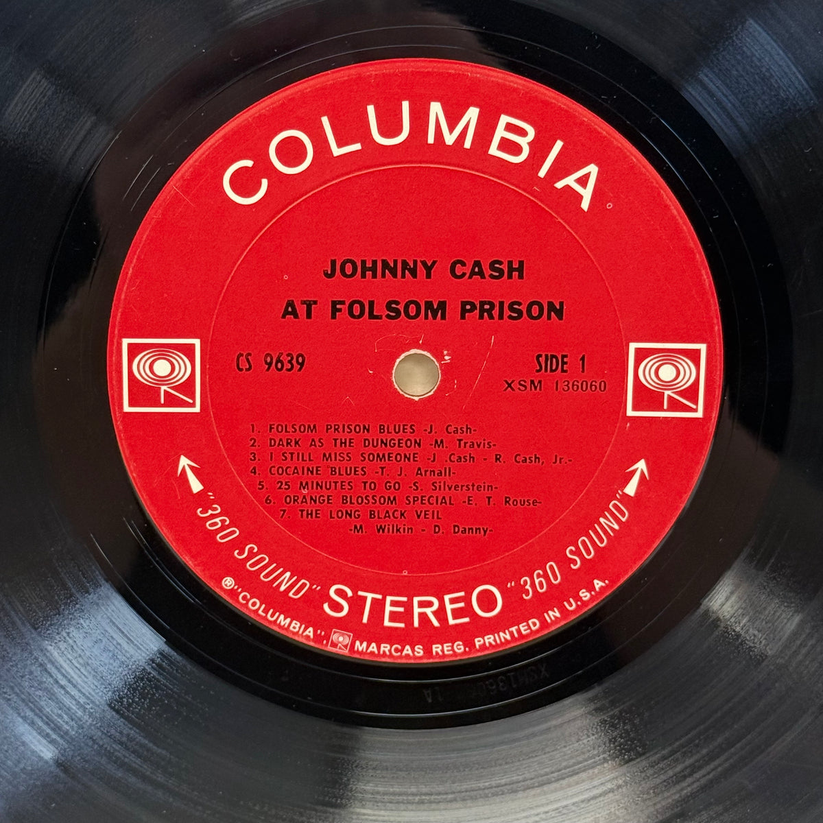 Johnny Cash At Folsom Prison Vinyl LP 1968 -- CS 9639