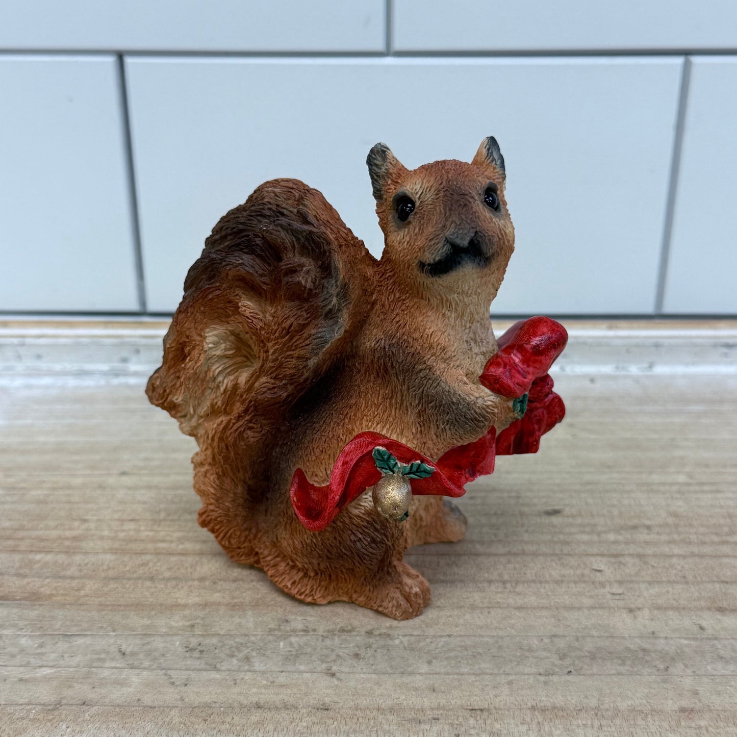 Stone Critters Holiday Squirrel Figurine, 1989