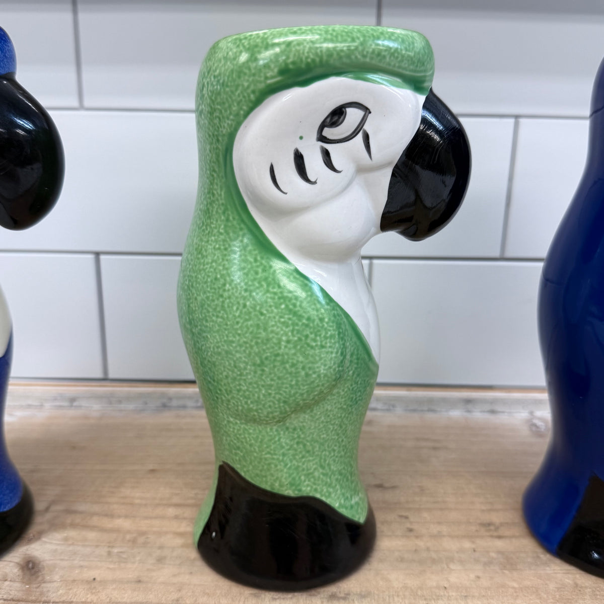 Macaw Parrot Cocktail Mugs Set of 3 Ceramic Tiki Bar Decor