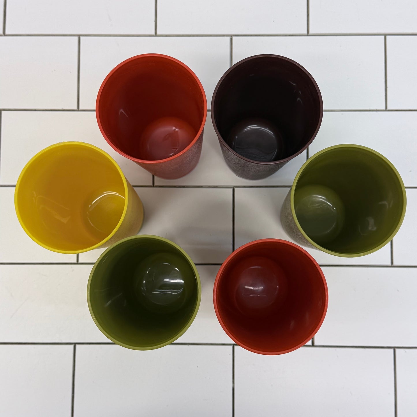 Vintage Tupperware 1970s Plastic Tumblers Set of 10