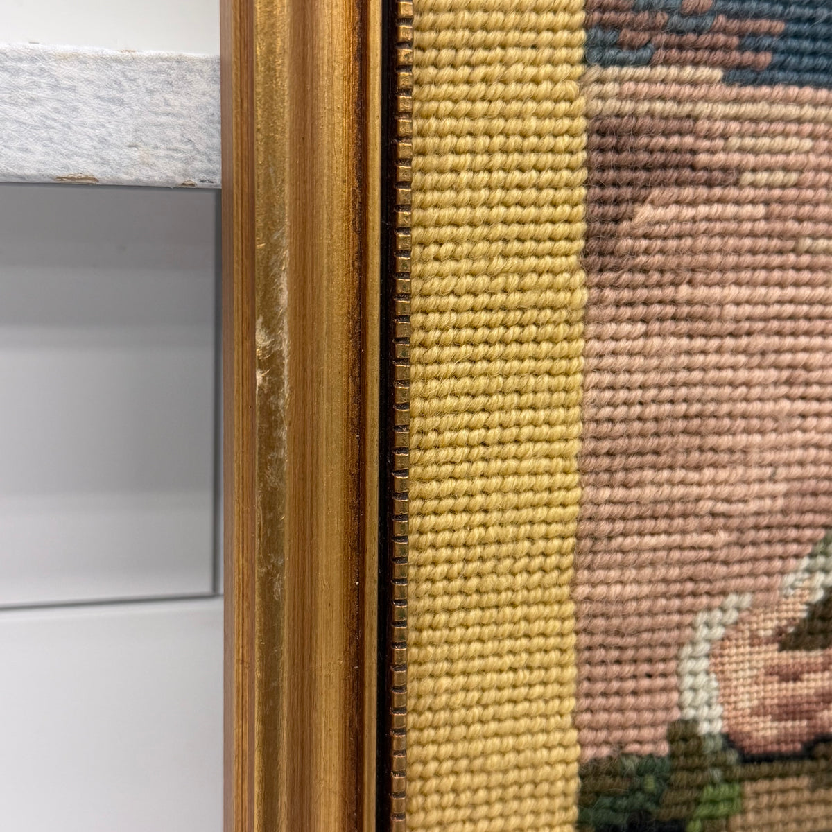 Raeburn Boy with a Rabbit Framed Needlepoint Portrait Art