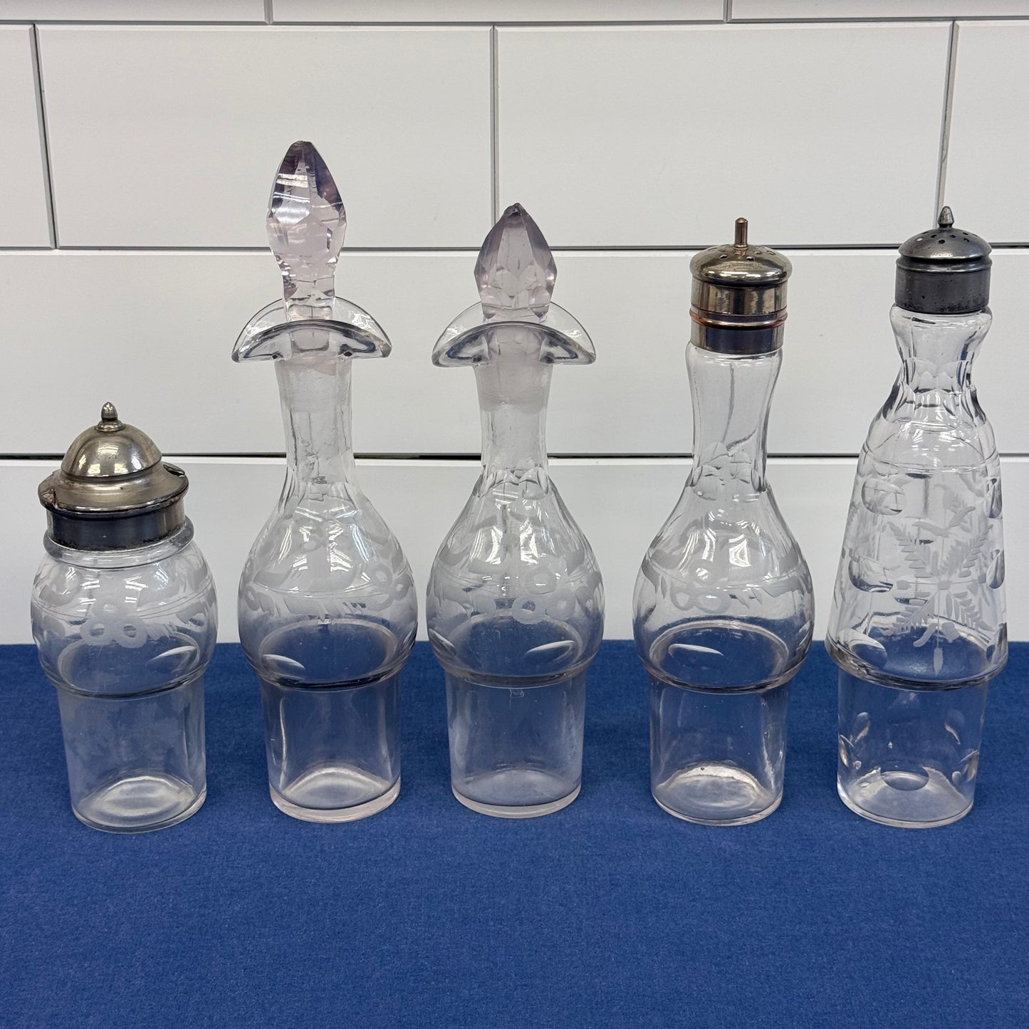 Aurora S.P. Mfg. Co. #436 Lazy Susan Cruet Set Silverplate