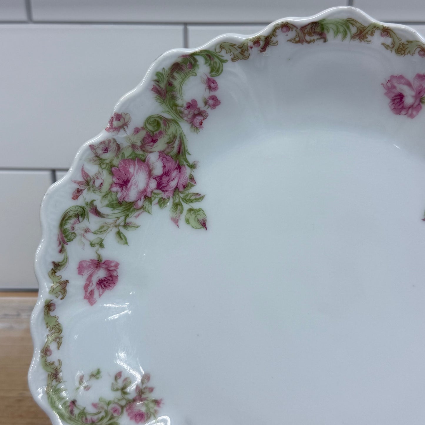 Antique Z.S. & Co. Bavaria Pink Rose Salad Plates Set of 3