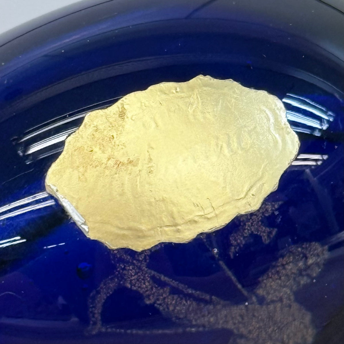 Murano Sagittarius Zodiac Cobalt Blue Art Glass Paperweight 1960s